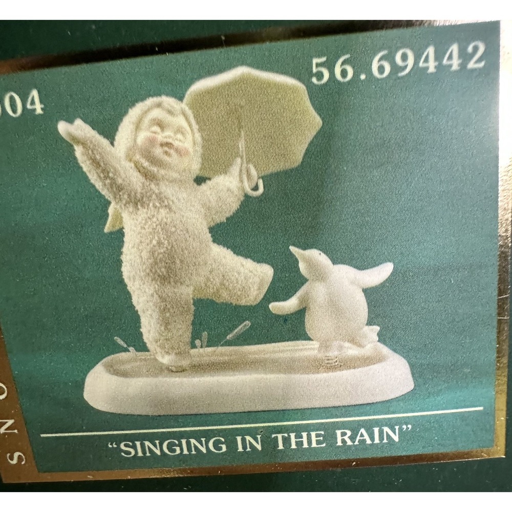 Department 56 Snowbabies "SINGING IN THE RAIN" #69442 Dept 56 2004 EUC 2 Pieces